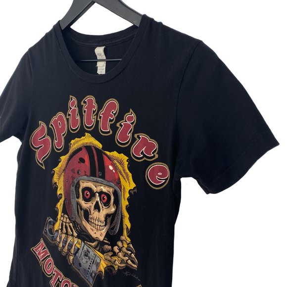 CALIFORNIA SPITFIRE MOTORCYCLES Skull Graphic Black Short Sleeve Tee Size L - Picture 5 of 16